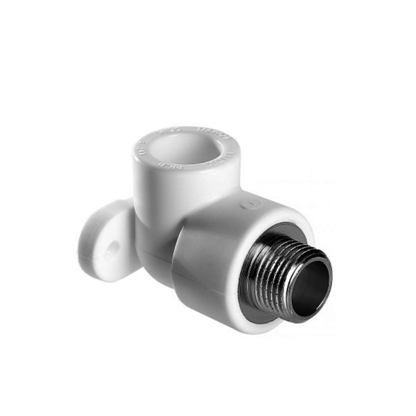 Угол с наружной резьбой (с креплением) 20х1/2'мм серый