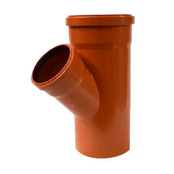 Тройник канализационный Ду 315х160х87 оранжевый