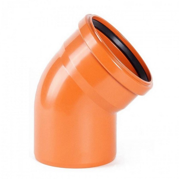 Отвод канализационный Ду 200х87 оранжевый