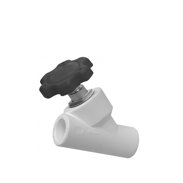 Вентиль 32мм 45° (внутр.-внутр.) серый