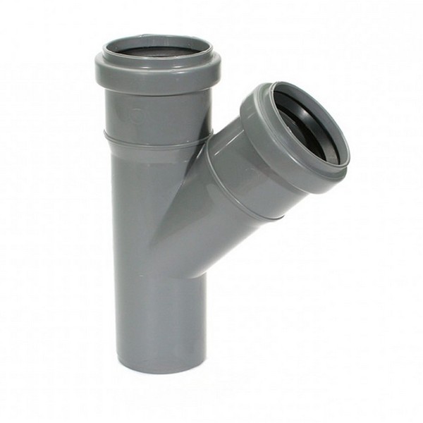 Тройник канализационный Ду 110х110х87 серый