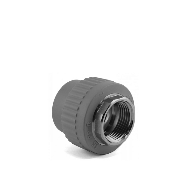 Муфта полипропилен переходная с внутренней резьбой 40х1 1/4' под ключ серая