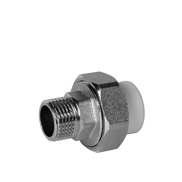 Муфта комбинированная разъёмная (американка) трубная с наружной резьбой 32x3/4'мм серая