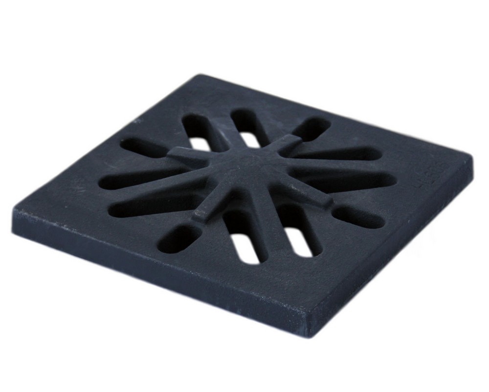 Трап чугун вертикальный квадратный ТП-112 h=207мм с грязеуловителем с чугунной решеткой Ду 100 Татполимер ТП-112.110/160-250VP