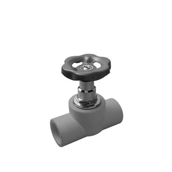 Проходной вентиль 20х1/2мм 90° серый