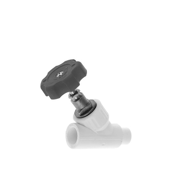 Вентиль 25мм 45° (внутр.-наруж.) серый